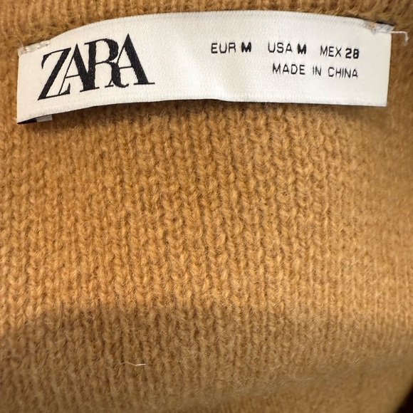 Zara Tan V-Neck Zip Cardigan - Picture 6 of 6